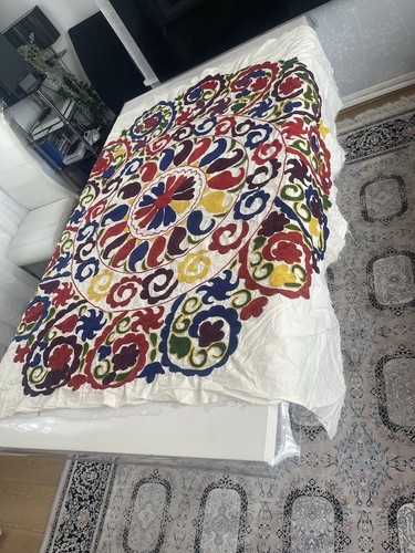 Handmade suzani bedspread - handmade, bedspread/