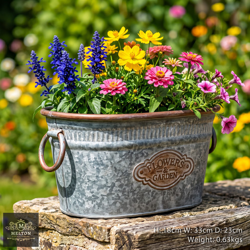 Vintage style galvanised metal - style,