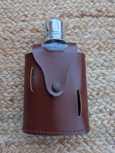 Vintage brown leather - , cased
