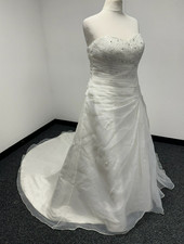 Mark Lesley 2115 Designer Ivory Strapless Beaded Wedding Dress Gown UK Size 22 ?