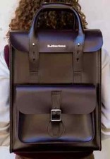 Dr. Martens backpack rucksack burgundy kiev leather satchel 15"x12"