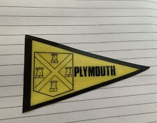 Plymouth Devon holiday travel pennant flag window glass sticker vintage retro