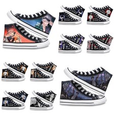 Unisex Anime Jujutsu Kaisen Lace-up High Top Trainers Canvas Shoes Sneakers