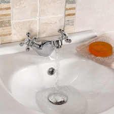 , Beaumont, BBT0109, Chrome, Bathroom Crosshead Basin Sink Mixer Tap Waste, Trad