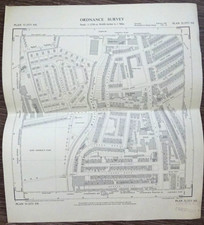 FOUR x OS Maps 1949 - 1956 Wandsworth - Cheam - Merton - Carshalton -Coulsdon