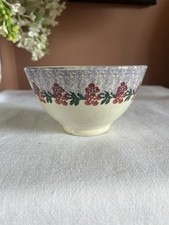 19th Century Antique English Hand-Painted Spongeware Bowl