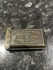 C1887 PERRY&Co Ltd STEEL PEN MAKERS VICTORIAS GOLDEN JUBILEE ADV BOX/VESTA CASE