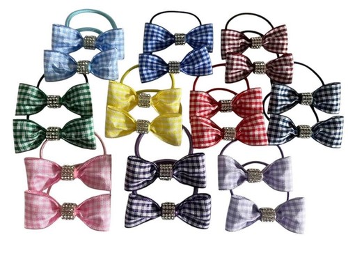 Pair gingham ribbon - gingham, school
