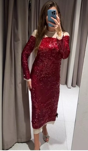Zara sequin chiffon - sequin, dress