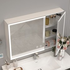 Wall Mounted Medicine Cabinet Bathroom Mirror Cabinet with Adjustable LED Light