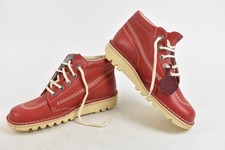 Kickers Ankle Shoes Red Leather Lace UK Size 5 Unboxed