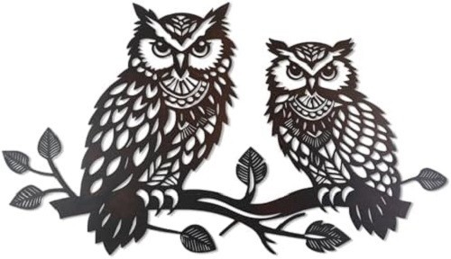 Metal owl wall art - owl,