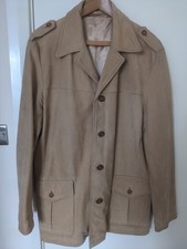 Men's Reiss Suede Leather Jacket, Beige, Medium