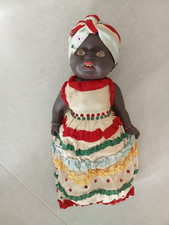 Vintage Composite Black Girl Doll Original Clothes Jointed Hand Painted 30cm