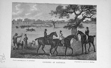 Original Old Antique Print