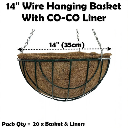Wire hanging basket coco - 14",