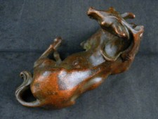 Two Pcs Hand Made Chinese Bronze *Lying Horse* Statues