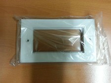 x2pcs 2 GANG 4 FOUR MODULE FACEPLATE WHITE +SCREWS EURO MODULAR 25x50 Double 2g