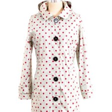 Ladies Pipduck Designer Mint + Red Polka Dot Showerproof Coat RRP £125 Now £25!