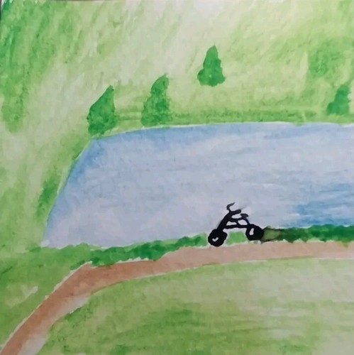 Bike ride impressionism - bike,