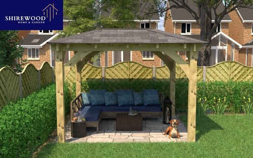 3x3m wooden gazebo under - wooden, gazebo,