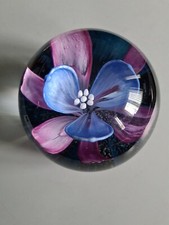 Caithness Glass "Ruby Blue" L.E. Paperweight