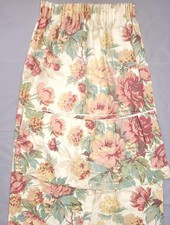 Pair of Vintage Curtains Floral Rose 64" Wide x 52" Drop with Matching Pelmet