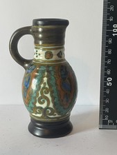 Rare Vintage Gouda Jug Art Nouveau Deco  Pitcher Signed Holland Moorcroft Era 