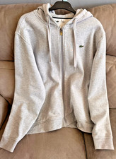 Men’s Lacoste Hoodie XXXL Size 8 Grey Full Zip