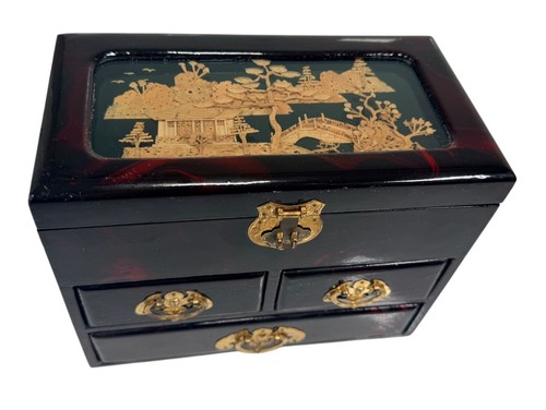 Vintage oriental wood laquer - vintage,