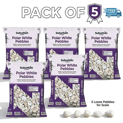 Polar white pebbles 20kg - white,