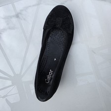 GABOR 4 Black Suede Court