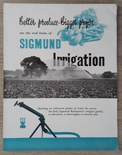 Sigmund Irrigation Equipment Brochure c.1953 - Sigmund Pumps
