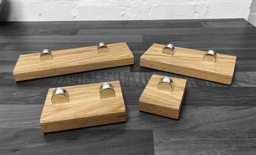 Oak clamp stands for glass