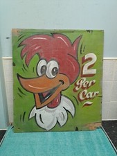 Vintage Wooden Hand Painted Fairground Sign -(  2 Per Car  )