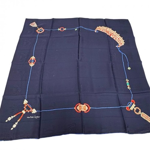 Cartier silk scarf navy - silk, x