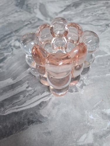 Raspberry bubble glass candle - raspberry,
