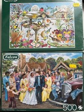 BNIB ~ Winter Garden Birds & The Wedding -  2 x 5 00 Piece Falcon Jigsaw Puzzles