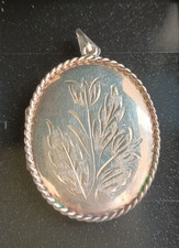Large sterling silver engraved