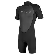 2025 O'Neill Reactor-2 2mm Mens Back Zip S/S Shorty Wetsuit Black