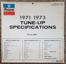Chrysler 1971-1973 Tune-up Specifications - American & Import Cars           F