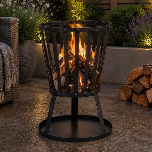 35cm black steel - black, garden