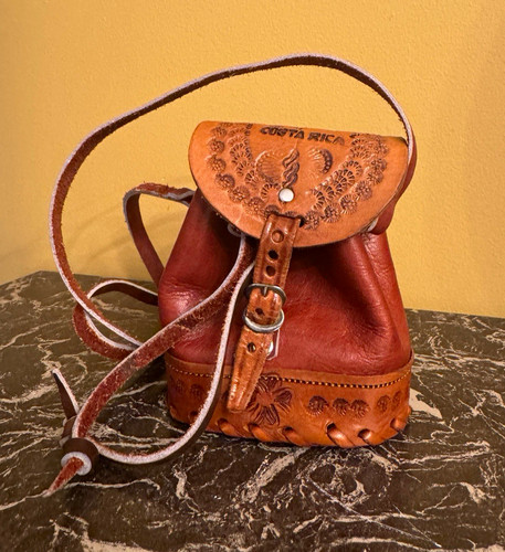 Vintage hand tooled leather - hand-tooled,