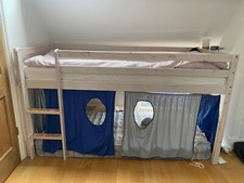 High Sleeper Bed Cabin Loft. Solid Wood Frame Childrens Kids Single 3FT White