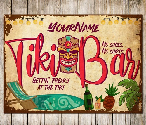 Personalised metal plaque tiki - personalised,