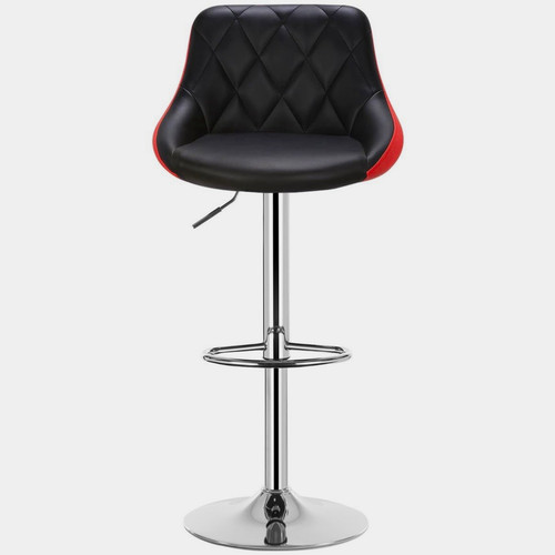 Black red quilted faux - black/red,