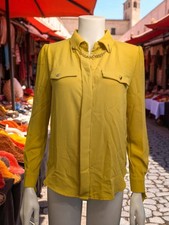 Denny Rose Chain Detail Blouse Top Mustard Yellow XS UK 6 Italian Glam BNWOT