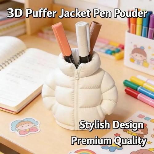 Puffer jacket pen holder - jacket,