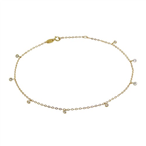 9ct gold clear cz - &,
