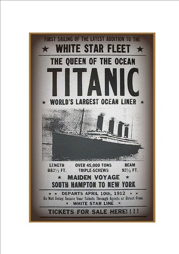 Titanic advert poster - titanic,